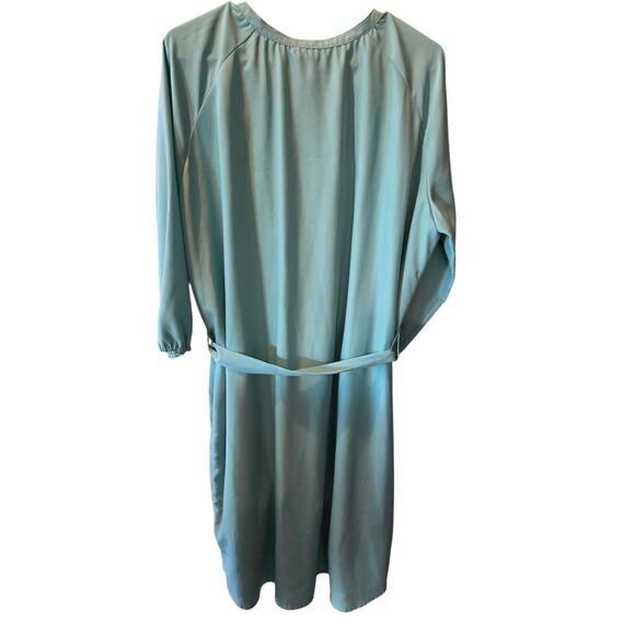 J.Peterman Shirt Dress Sea Green Button Front XL Womens Knee Length Date Coastal - Picture 6 of 6